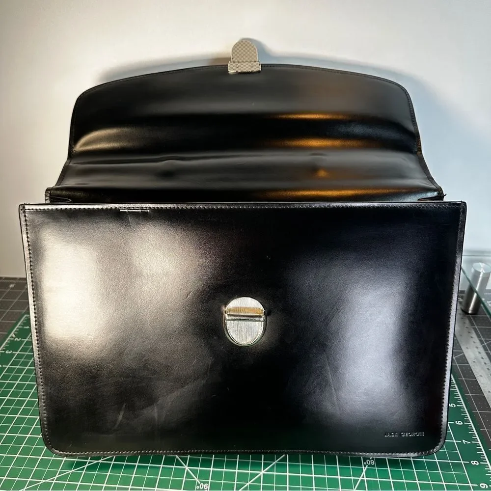 JACK GEORGES®   |  ELEMENTS™ BRIEFCASE  |  BLACK  |  Hand-Made  |  GOOD-COND  |